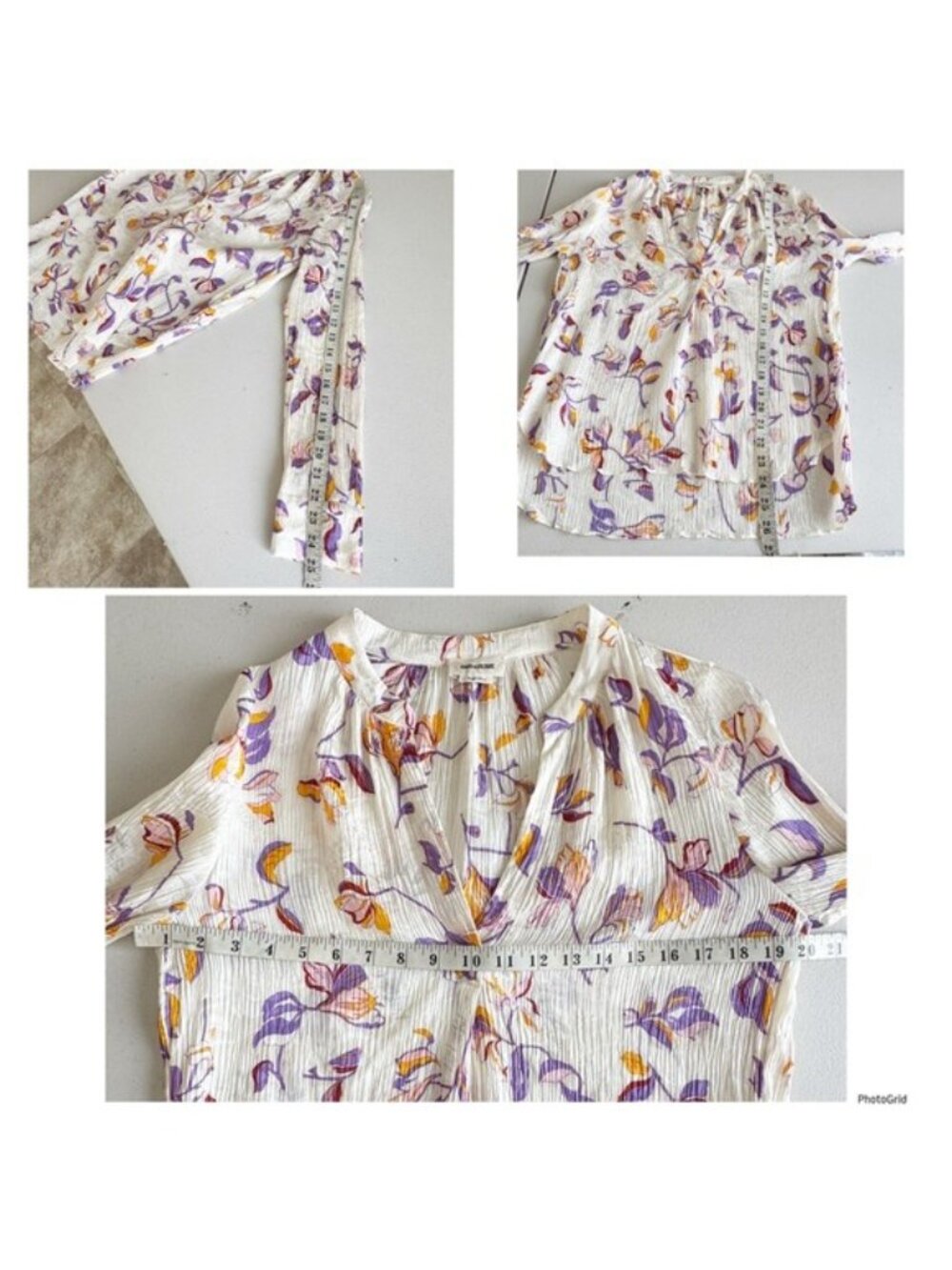 Zadig & Voltaire Cut Flowers Floral Tink Blouse Size Small - Picture 10 of 13